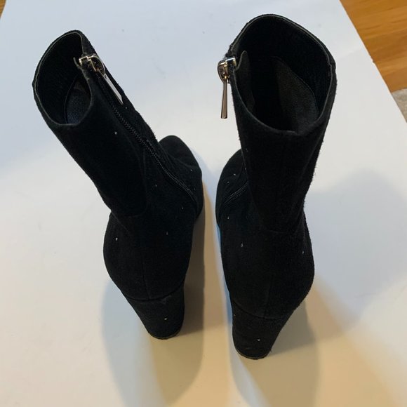 REVOLVE Raye Black Suede Crystal Embellished Booties 6 - Picture 4 of 10